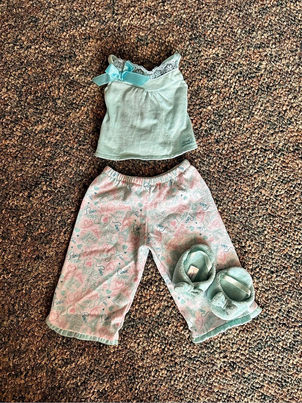 American Girl Grace's Pajamas Pink & Blue Matching Set ~ Retired
